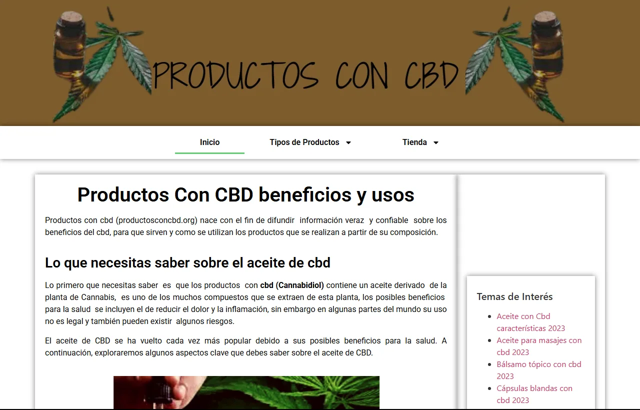 View of the Productos con CBD project